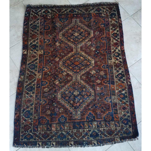 Modern Oriental Tribal Area Sar 4 Rug- 3′7″ × 5′ For Sale In Orlando - Image 6 of 7