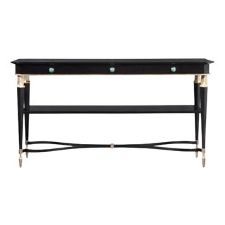 Bolier Black Lacquer and Gold-Leaf Console Table by Decca Furniture, 2017 For Sale