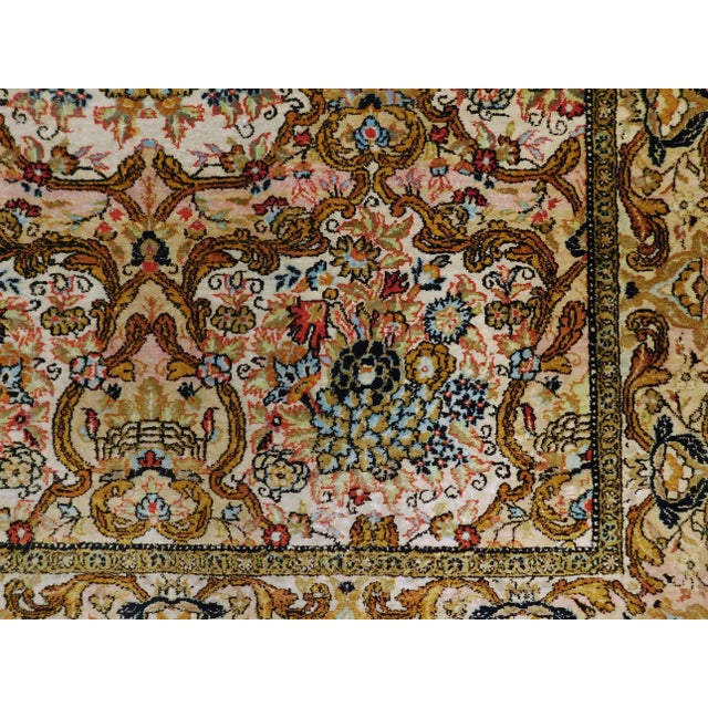 1980s Vintage Hand Knotted Persian Silk Area Rug For Sale - Image 5 of 13