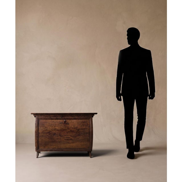 Antique Walnut and Oak Bombé Front Chest For Sale - Image 9 of 13