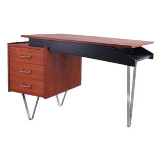Floating Teak Hairpin Desk from Tijsseling Nijkerk, 1950s For Sale