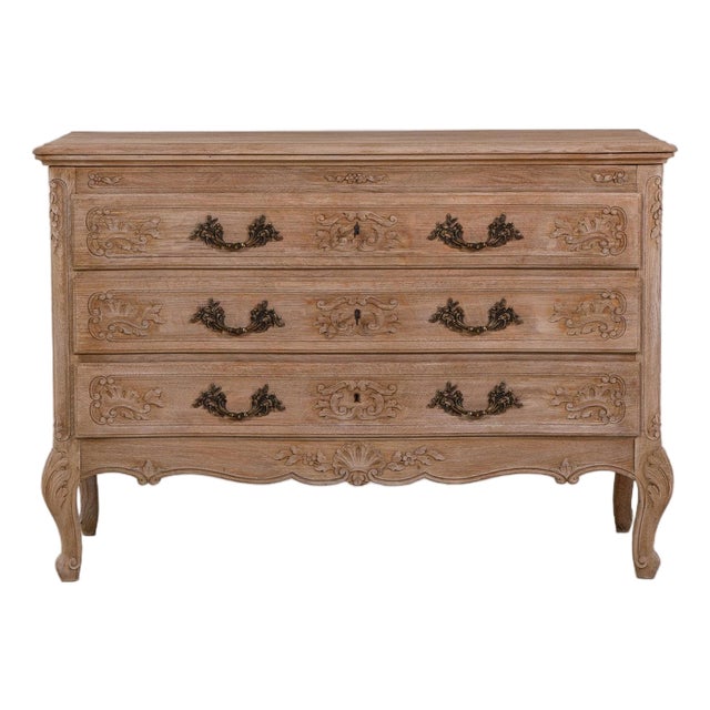 Mid 20th Century France Louis XV Antique White Wood Chests of Drawers For Sale