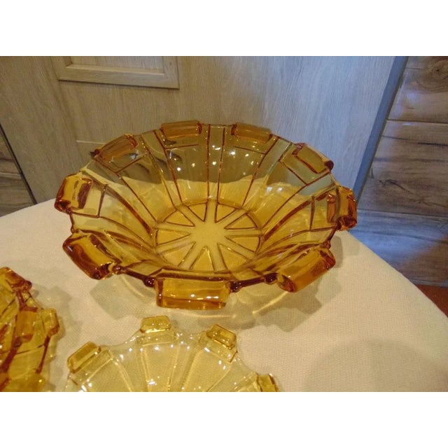 Union Rosice Rudolf Schrotter art deco platter, cups, plates, Set of 8, dimensions: platter height 7 cm, diameter 24.5 cm....