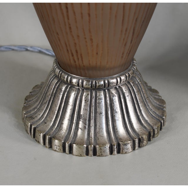 1930s Large French Art Deco Lamp by Genet Et Michon France - A Pair For Sale - Image 6 of 8