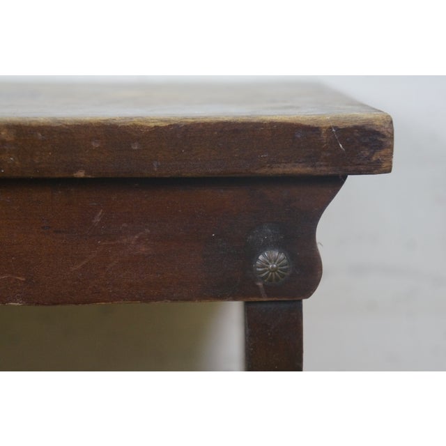 Early 20th Century Antique Primitive Early American Oak Footstool Step Stool Rest Ottoman 16" For Sale - Image 5 of 14