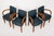 1930s Antique Art Deco Maple Bentwood and Blue Leather Dining Chairs 1930s For Sale - Image 5 of 11