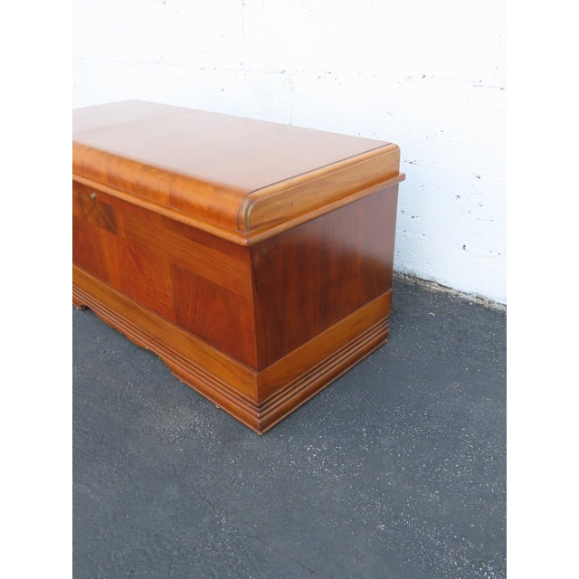 Cavalier Art Deco Waterfall Inlay Small Cedar Chest Blanket Trunk 6884 For Sale In Miami - Image 6 of 12