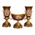 French Rococo Style Mantel Decor Ornate Decorative Urns 16.5'' & Bowl 11.8'' Burgundy set For Sale