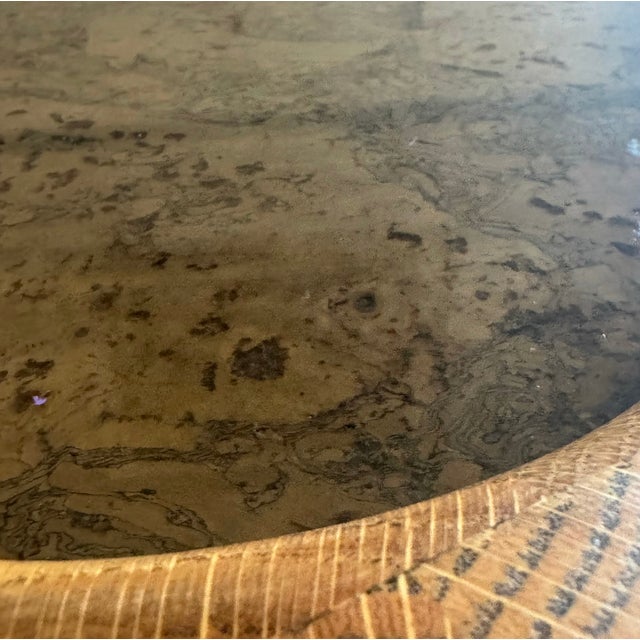 1970s Cork and Glass Top Coffee Table For Sale - Image 9 of 12