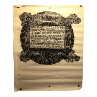 1967 St. Mary of Ashford Church Kent England Turtle Shaped Brass Rubbing For Sale