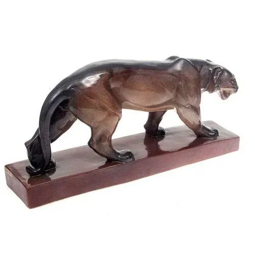 Art Deco Style Ceramic Panther Figurine For Sale - Image 3 of 5