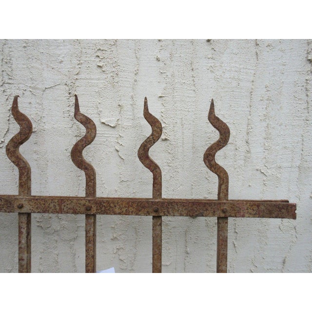 Brown Antique Victorian Iron Gate Window Garden Fence Architectural Salvage Door #710 For Sale - Image 8 of 9