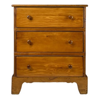 19th Century Antique Pine Three-Drawer Chest For Sale