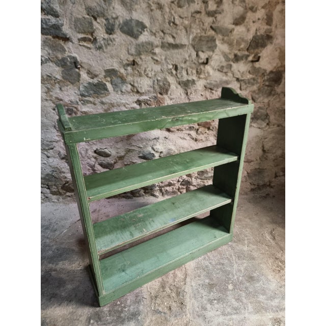Vintage Pine Open Shelving Unit in Sage Green Paint, 1900 For Sale - Image 10 of 18