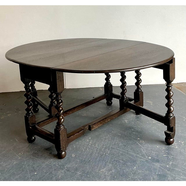 Vintage Barley Twist Gate Leg Table For Sale - Image 4 of 13