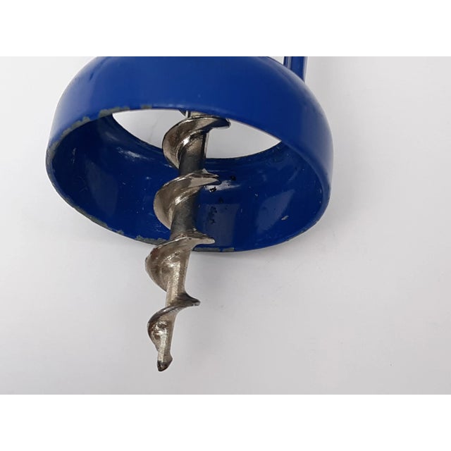 Vintage Blue Silver Italian Corkscrew Bottle Opener For Sale - Image 10 of 11