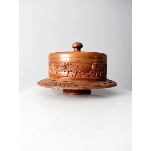 Vintage Carved Wood Cake Stand For Sale - Image 10 of 10