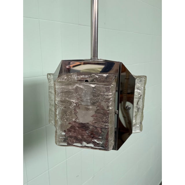 Metal Vintage Austrian Pendant Lamp attributed to J.T. Kalmar, 1970s For Sale - Image 7 of 18