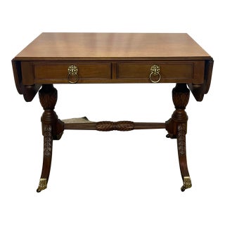 Vintage Century Furniture Sutton Collection Chippendale Style Mahogany Crop Leaf Console Table For Sale