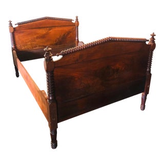 Edwardian Mahogany Spool Bed For Sale