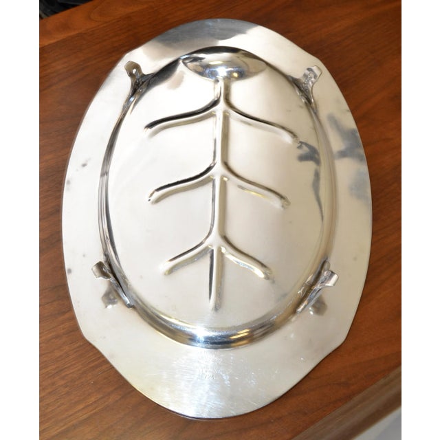 Vintage Benedict Silver Co. Georgian Period Plate Serving Tree Shape Footed Meat Platter For Sale - Image 9 of 12
