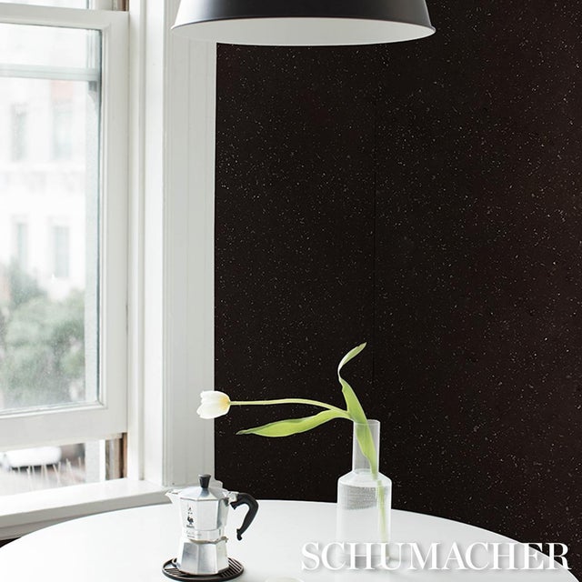 Schumacher Sample - Schumacher Nova Texture Wallcovering In Espresso For Sale - Image 4 of 5