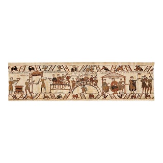 Bayeux - Norman Feast Loom Woven Tapestry - 43 X 165 Cm (1'5" X 5'5") - Requires Rod Size 4 For Sale