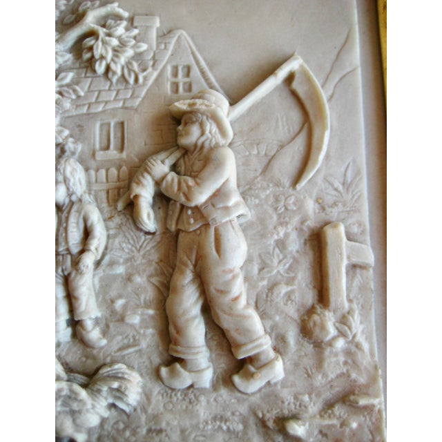 French 19 Century Limestone Bas Relief Frame For Sale - Image 4 of 8