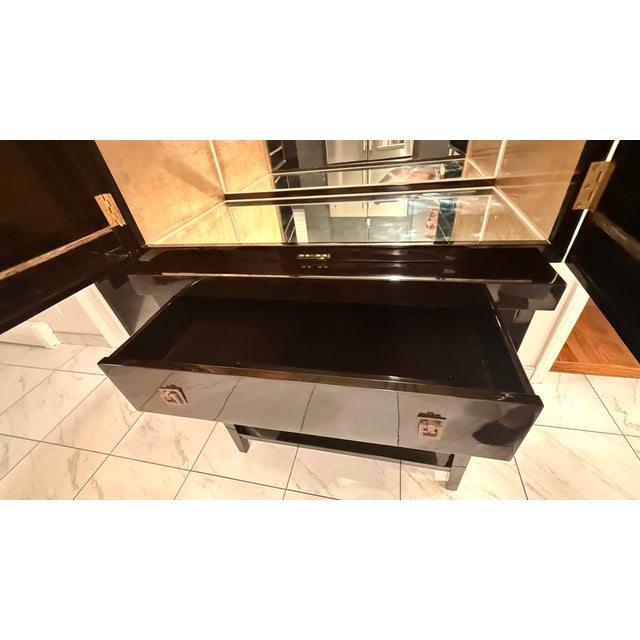 Century Furniture Prink Illuminated Art Deco Revival Bar Cabinet For Sale - Image 12 of 16