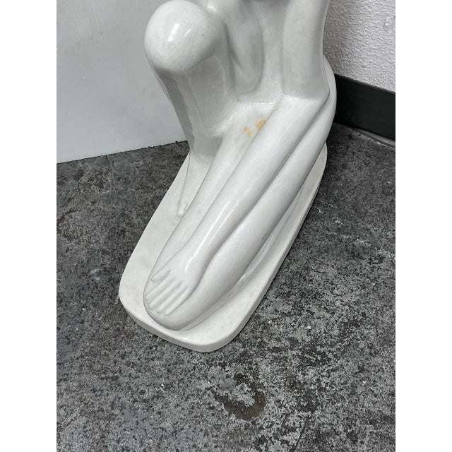 Art Deco Art Deco Kneeling Woman Marble Sculpture For Sale - Image 3 of 12