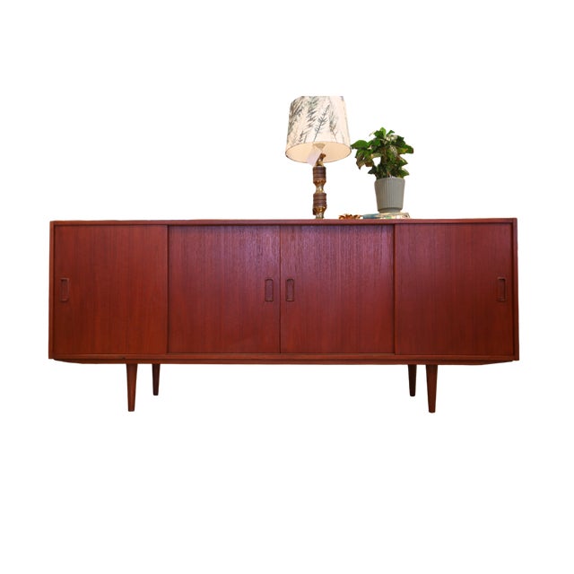Vintage Danish Teak Sideboard with Sliding Doors, 1960 For Sale - Image 16 of 18