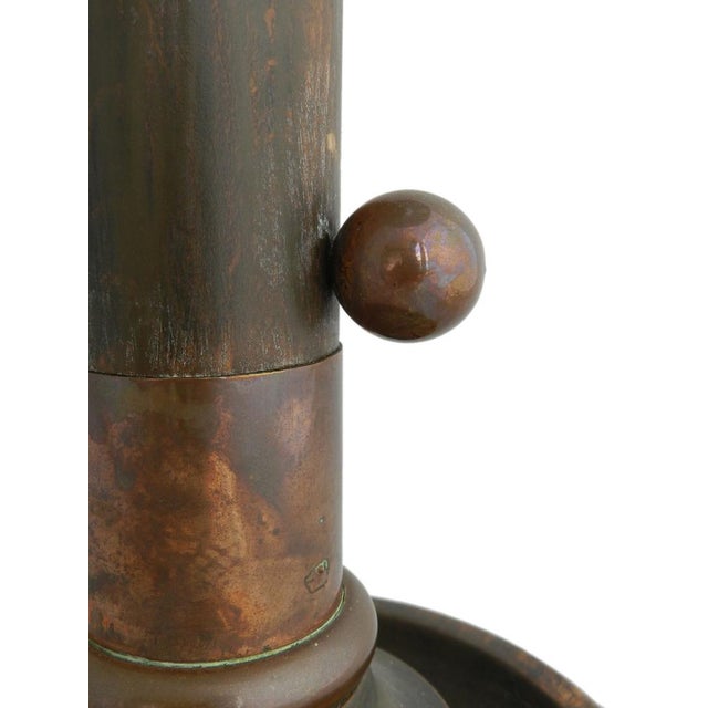 Arts and Crafts Table Lamp in Copper & Wood, 1920s For Sale - Image 3 of 9