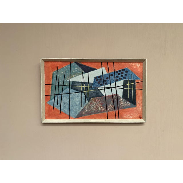 Abstract Composition, 1950s, Oil Painting on Panel, Framed For Sale - Image 15 of 18