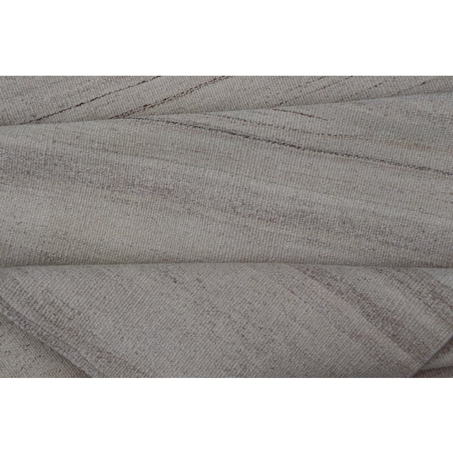 Textile Vintage Turkish Kilim Runner With Subtle Neutral Tones and Elegant Stripes 2'5 X 13'10 For Sale - Image 7 of 10