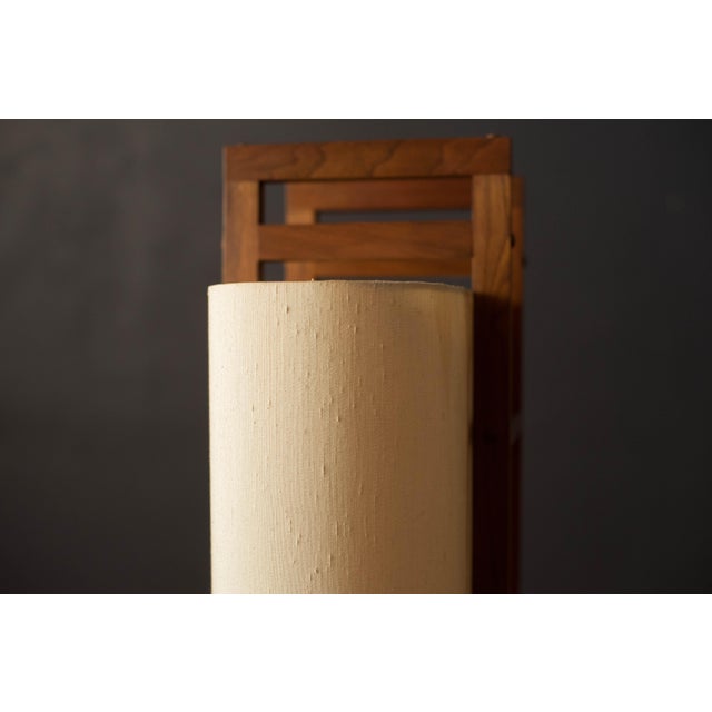 Mid Century Modern Sculptural Walnut and Brass Standing Floor Lamp For Sale - Image 12 of 18