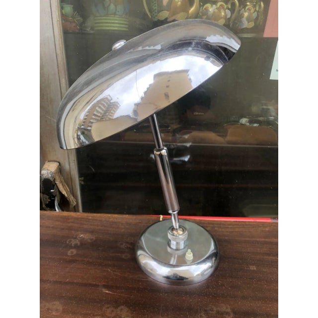 1940s Modern Chrome Table Lamp by Giovanni Michelucci For Sale - Image 5 of 11