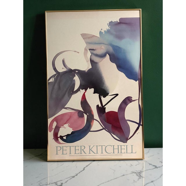 Complete three-piece “Human Limits” triptych by American artist Peter Kitchell, featuring flowing abstract watercolor...
