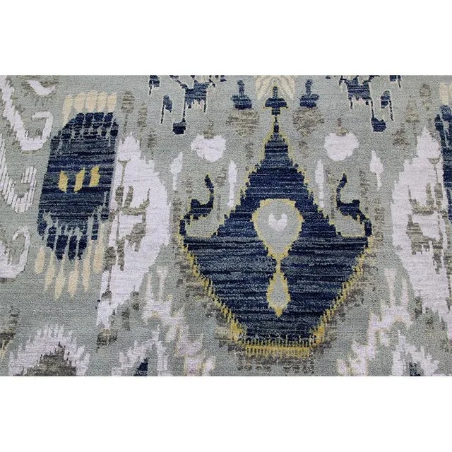 Handwoven Indian Ikat Area Rug- 10′1″ × 14′1″ For Sale - Image 4 of 11