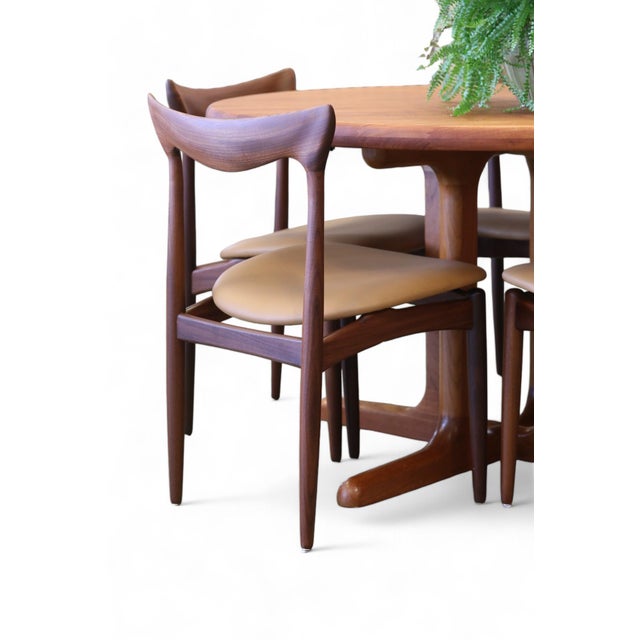Brown Walnut and Leather Dining Chair by H. W. Klein for Bramin, 1960s, Set of 6 For Sale - Image 8 of 17