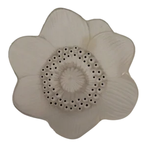 1990s Lalique Anemone Frosted Crystal Paperweight