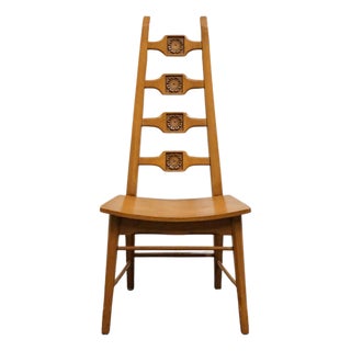 Unique Furniture Solid Oak Southwestern Mediterranean Ladderback Dining Side Chair 5530 – American Fiesta Finish For Sale