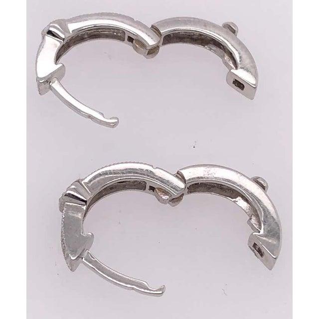 2010s 14 Karat White Gold Diamond Heart Front and Back Hoop Earrings For Sale - Image 5 of 8