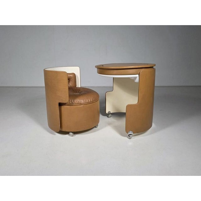 Dilly Dally Vanity Set by Luigi Massoni for Poltrona Frau, 1960s, Set of 2 For Sale - Image 3 of 10