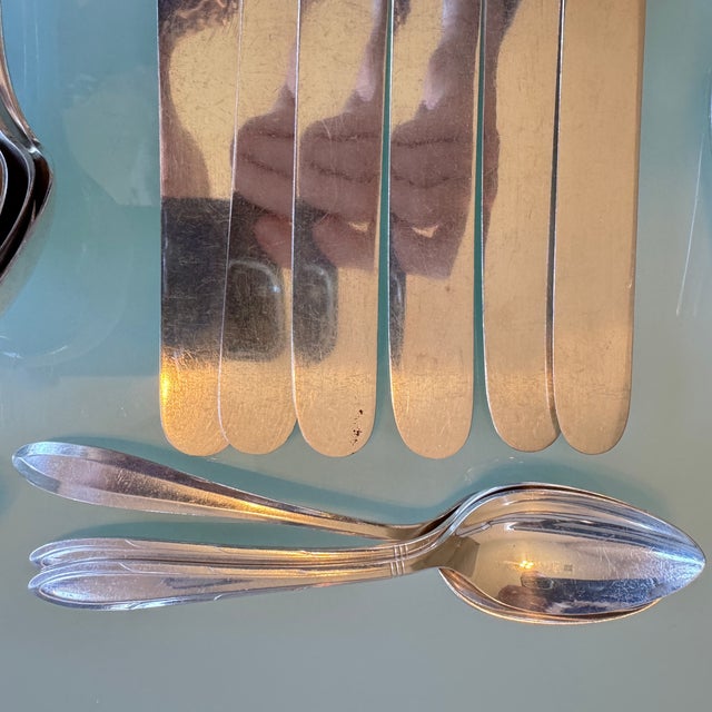 Art Deco Vintage Silverplate Patrician Art Deco - 48 pcs For Sale - Image 3 of 11