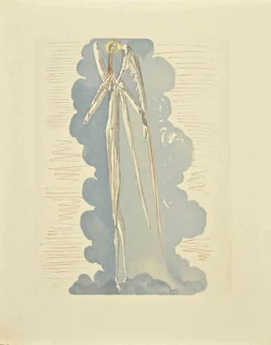 Salvador Dali, Angel of Seventh Heaven, Woodcut, 1963