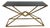 Console Table in Brass-Plated Iron and Black Glass Top For Sale
