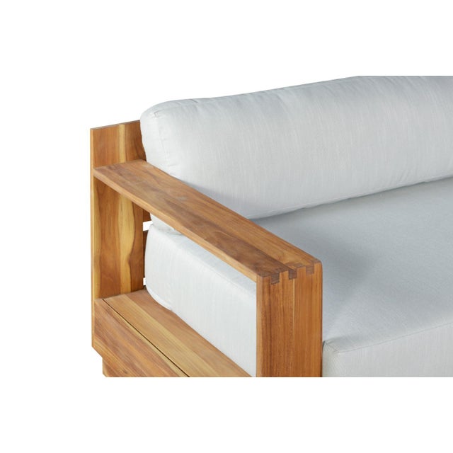 Modern Imperial Grove Outdoor Solid Teak Wood Sofa - 84" For Sale - Image 3 of 14