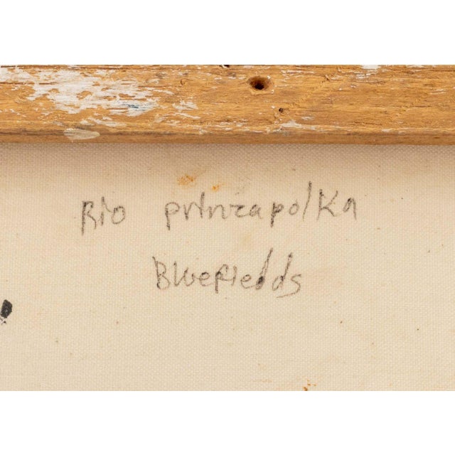 Illegibly Signed "Rio Prinzapolka, Bluefields" Acrylic on Canvas For Sale - Image 9 of 9