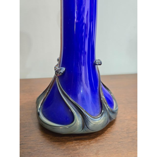 Cobalt Blue Blown Glass Vase from Silice Création Biot, 1995 For Sale - Image 11 of 18
