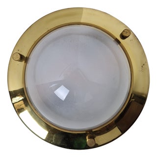 Large LSP6 Tommy Ceiling Light in Brass and Etched Glass by Luigi Caccia Dominioni for Azucena, 1950s For Sale